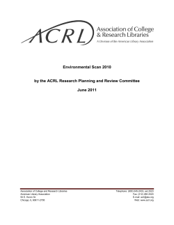 Environmental Scan 2010 - American Library Association