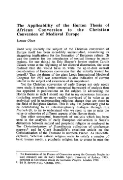 The Applicability of the Horton African Conversion to the Conversion