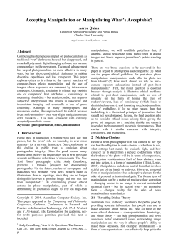 Accepting Manipulation or Manipulating What`s Acceptable?