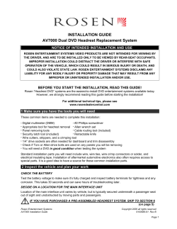 INSTALLATION GUIDE AV7000 Dual DVD Headrest