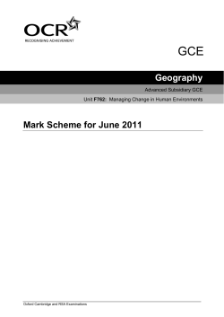 Mark scheme - Unit F762 - Managing change in human