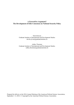 A Farewell to Argument? The Development of Elite Consensus on