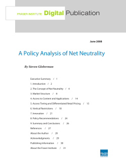A Policy Analysis of Net Neutrality