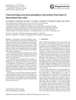 Biogeosciences Characterizing ecosystem