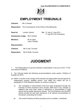 Ms C Howard - Courts and Tribunals Judiciary