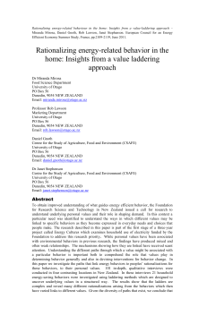 Rationalizing energy-related behavior in the home