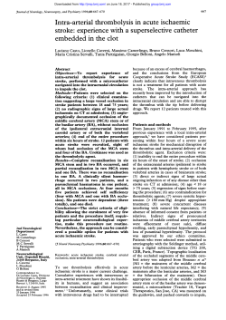 Intra-arterial thrombolysis in acute ischaemic stroke