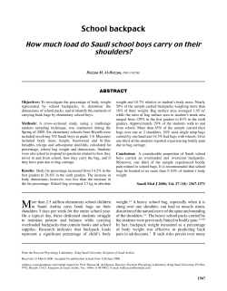 School Backpack- How much loads do Saudi school boys carry on