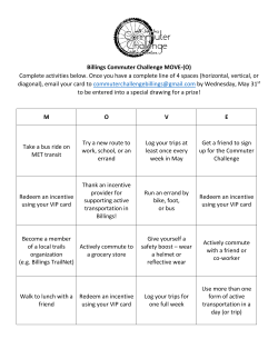 Billings Commuter Challenge MOVE-(O) Complete activities below