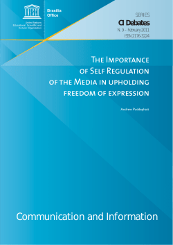 The Importance of self regulation of the media in upholding freedom