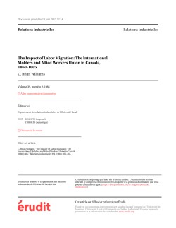 The Impact of Labor Migration: The International