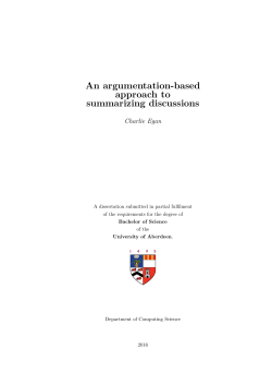 An argumentation-based approach to summarizing
