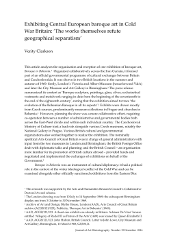 Exhibiting Central European baroque art in Cold War Britain: `The