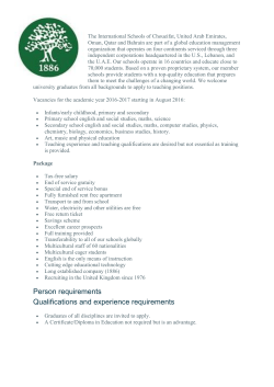 Person requirements Qualifications and experience requirements