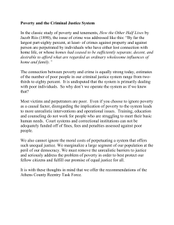 Poverty and the Criminal Justice system