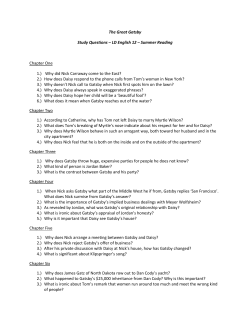 The Great Gatsby Study Questions &ndash; LD English 12 &ndash; Summer