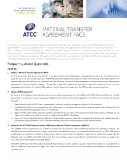 material transfer agreement faqs