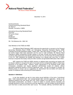 December 14, 2010 Technical Director Financial Accounting