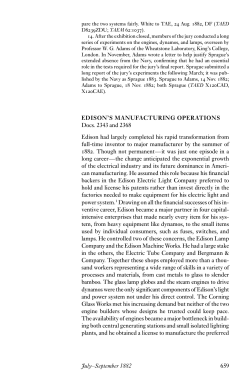 EDISON`S MANUFACTURING OPERATIONS Docs. 2343 and 2368