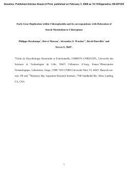 1 Early Gene Duplication within Chloroplastida and its
