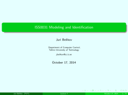 ISS0031 Modeling and Identification