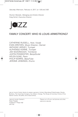 FAMILY CONCERT: WHO IS LOUIS ARMSTRONG?
