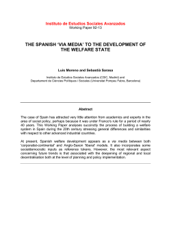 the spanish `via media` to the development of the welfare state