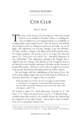 Cite Club - Journal of Law