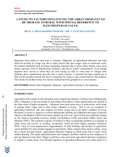 a study on factors influencing the urban migrants to re migrate to