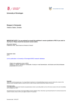 University of Groningen Dengue in Venezuela Velasco Salas
