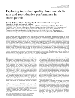 Exploring individual quality: basal metabolic rate and reproductive