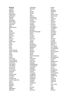Reading acidified address adjective advocacy