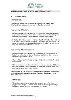 Bus and School Minibus Procedure Policy