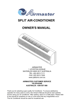 SPLIT AIR-CONDITIONER OWNER`S MANUAL