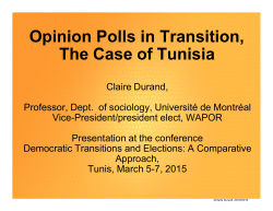 Opinion Polls in Transition, The Case of Tunisia