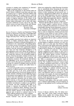 Silvana Patriarca. Numbers and Nationhood: Writing Statistics in