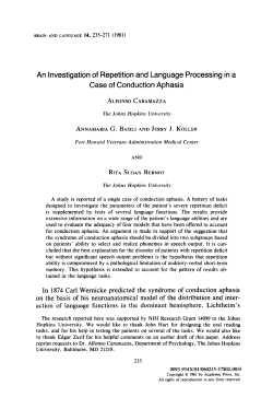 An Investigation of Repetition and Language Processing in a Case