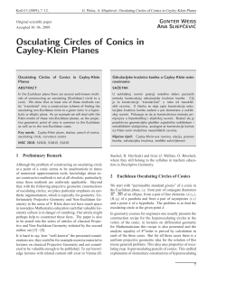 Osculating Circles of Conics in Cayley