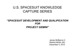 Spacesuit Development and Qualification for Project Gemini