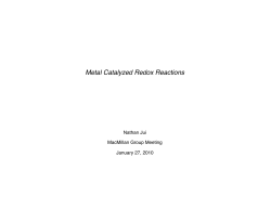 Metal Catalyzed Redox Reactions
