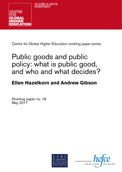 Public goods and public policy: what is public good, and who and