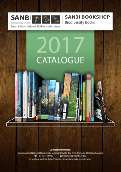 to SANBI`s latest bookshop catalogue