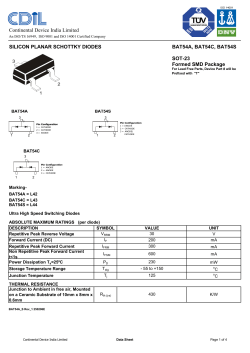 SILICON PLANAR SCHOTTKY DIODES BAT54A, BAT54C