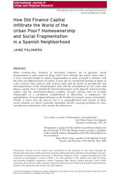 How Did Finance Capital Infiltrate the World of the Urban Poor