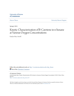 Kinetic Characterization of B-Carotene in n-hexane at