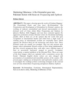 Marketing Otherness: A Re-Orientalist gaze into Pakistani fiction with
