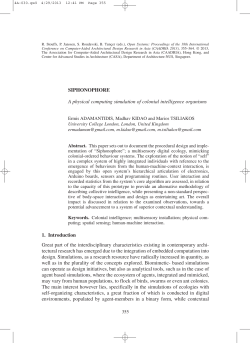 SIPHONOPHORE A physical computing simulation of colonial