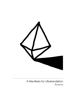 A Manifesto for Ultratranslation Antena