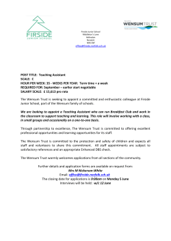 POST TITLE: Teaching Assistant SCALE: C HOUR PER WEEK: 35