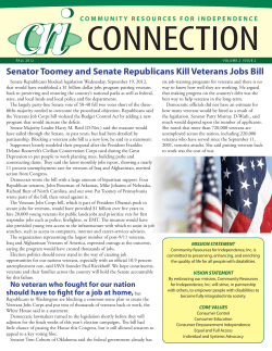 Senator Toomey and Senate Republicans Kill Veterans Jobs Bill